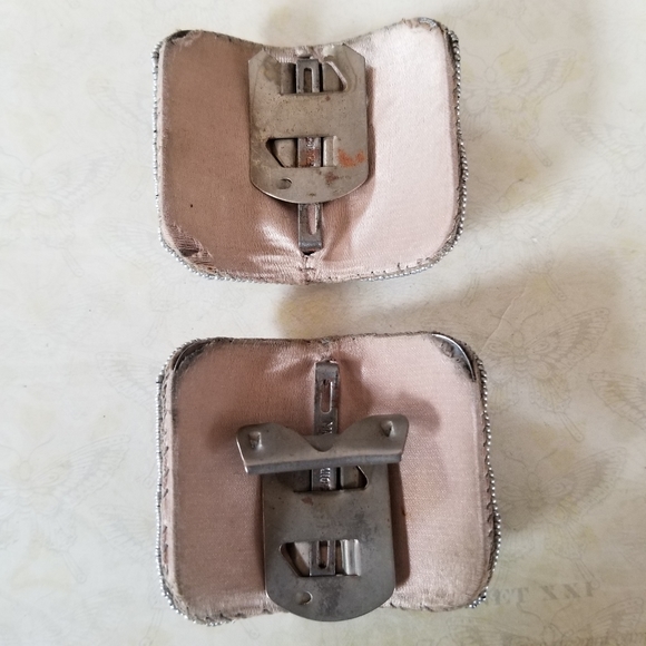 Vintage Antique Art Deco 1920s Made In France Beaded Shoe Clip Buckle Set - Picture 8 of 15